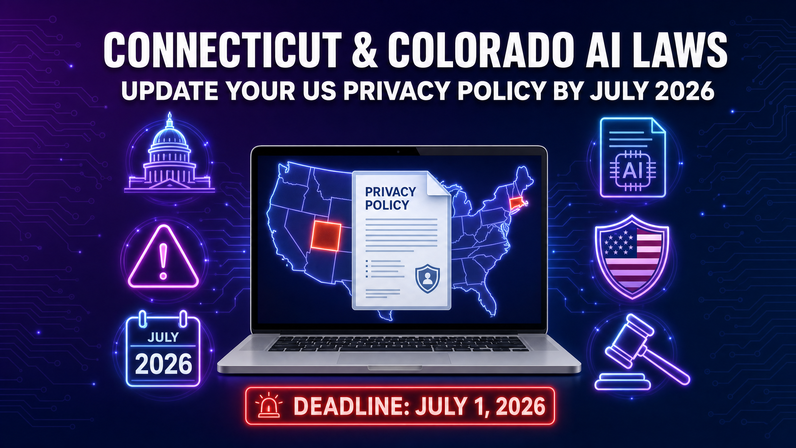 Connecticut & Colorado AI Laws: Why Your US Privacy Policy Needs an Update by July 2026